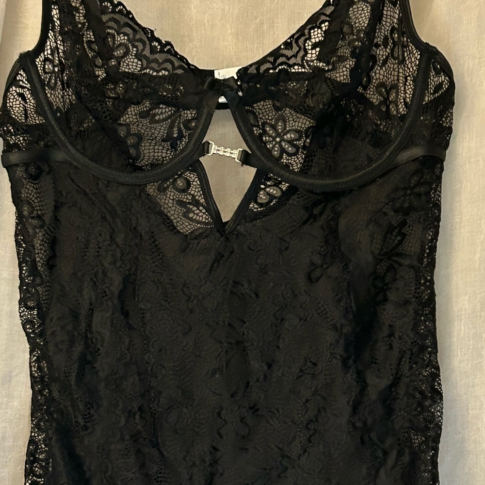 NWOT. Elegant Black Lace Bodysuit